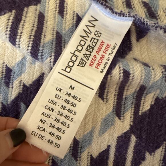 Boohoo Man Men's M Streetwear Purple Woven Button Down Shirt Shacket Grunge - Picture 6 of 11